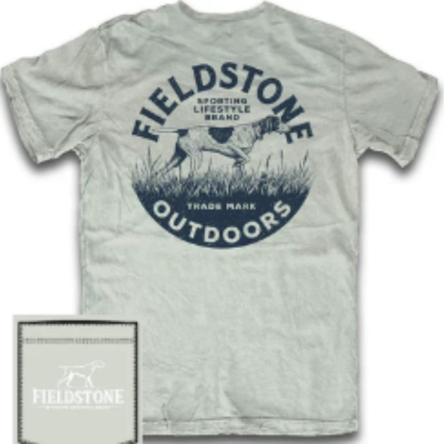 This Fieldstone brand short sleeve t-shirt combines comfort and function with its soft cotton fabric and classic outdoor-inspired design. Featuring a distinctive Pointer Dog pocket emblem, it reflects a heritage of sporting lifestyle and hunting tradition. Ideal for casual wear or outdoor activities, this green shirt offers breathability and durability, making it a reliable choice for enthusiasts who value both style and performance.