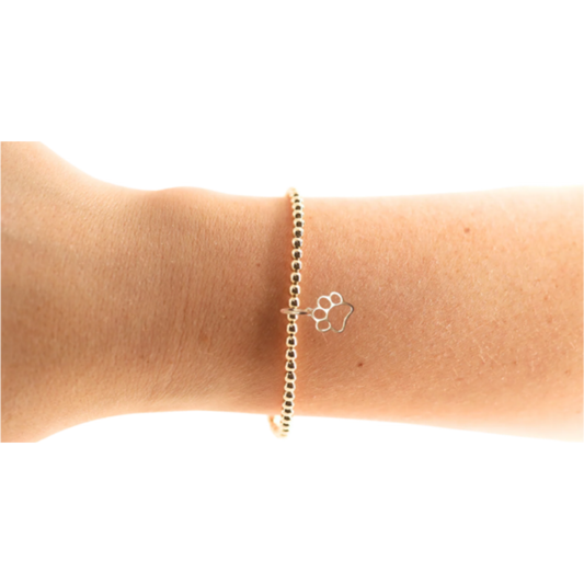 Beaded Blonde Gold Paw Bracelet