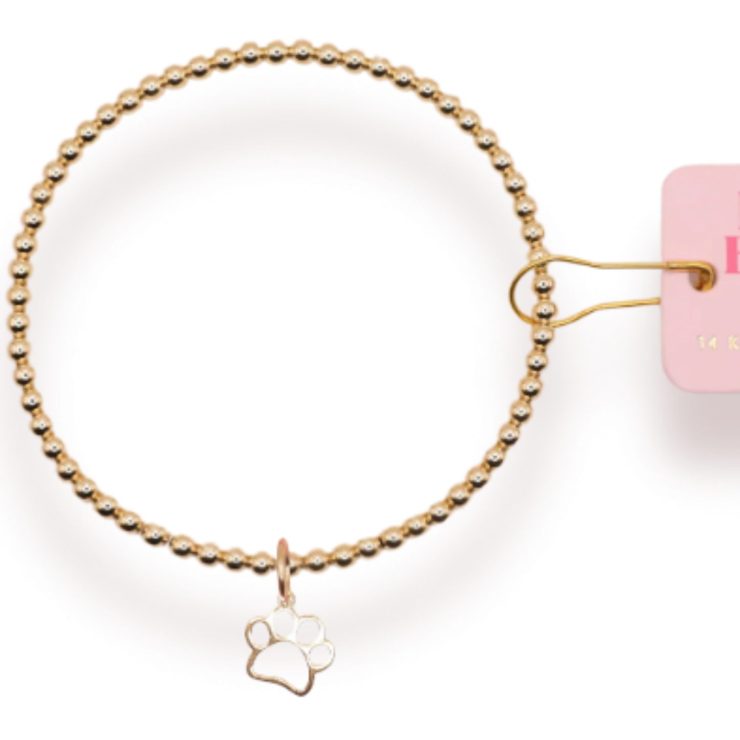 Beaded Blonde Gold Paw Bracelet