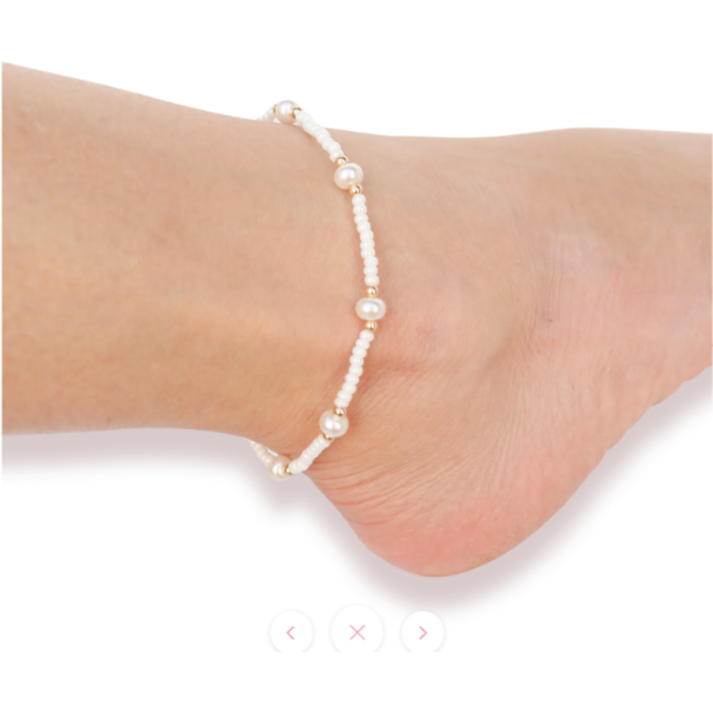 Beaded Blonde Luster Pearl Anklet