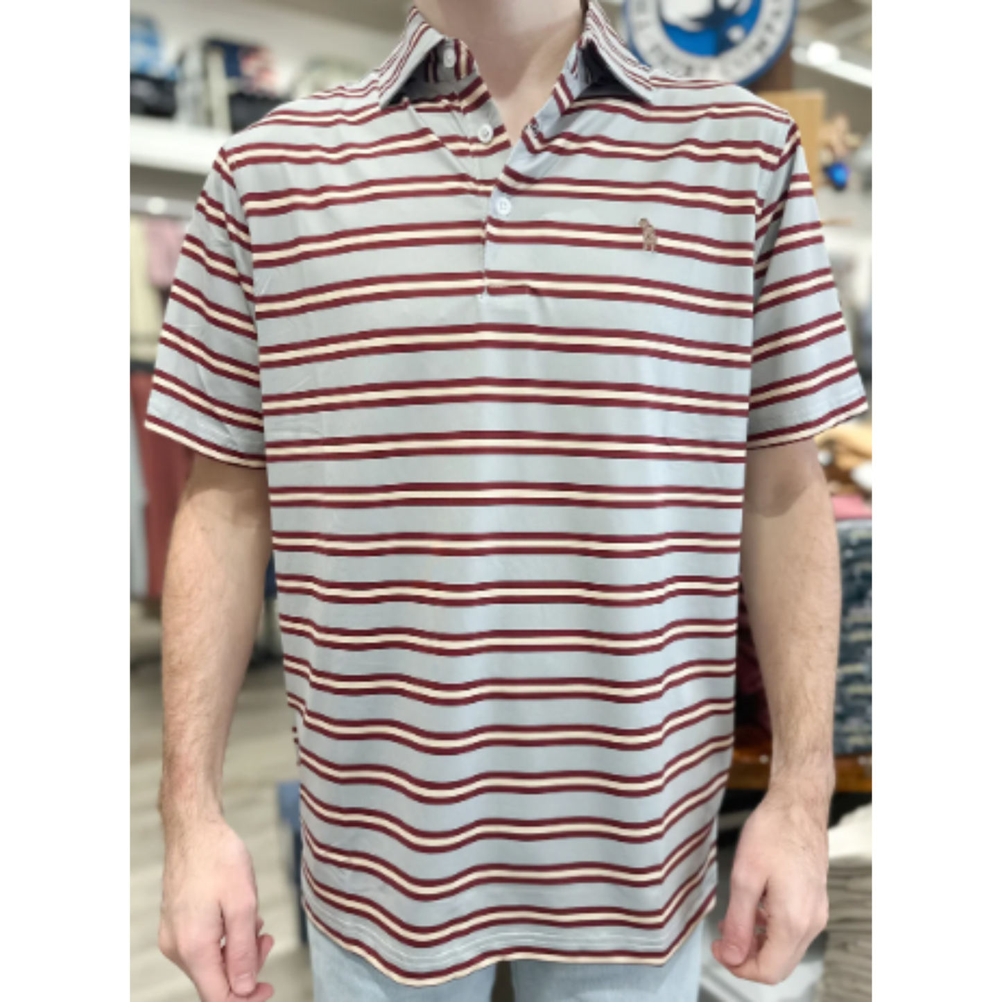 Southern Casanova Bow & Arrow Stripe Polo