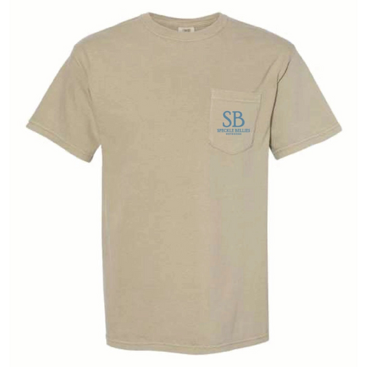 Designed for outdoor enthusiasts, the Speckle Bellies Outdoor Tools Pocket Tee combines comfort and functionality. Crafted from 100% cotton, this short sleeve tee features a front pocket and a detailed back graphic showcasing essential gear including a grunt call, duck call, duck decoy, rattling antlers, and fishing lures. It’s an ideal choice for those who appreciate authentic outdoor equipment and want a durable, breathable shirt for their adventures.