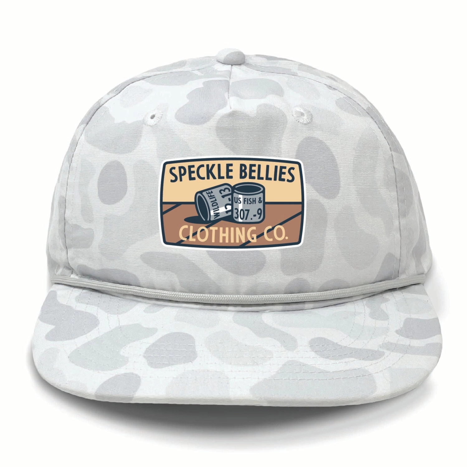 The Duck Bands Patch Rope Hat from Speckle Bellies Clothing Co. blends classic outdoor style with durable construction. Featuring a distinctive duck band patch and a braided rope detail, this snapback ensures a secure and adjustable fit ideal for active days. Its structured design provides lasting shape and comfort, making it a practical choice for hunting, fishing, or casual wear.