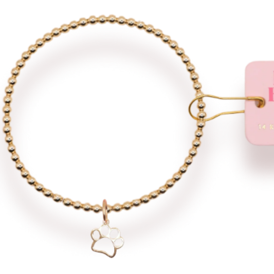 Beaded Blonde Gold Paw Bracelet