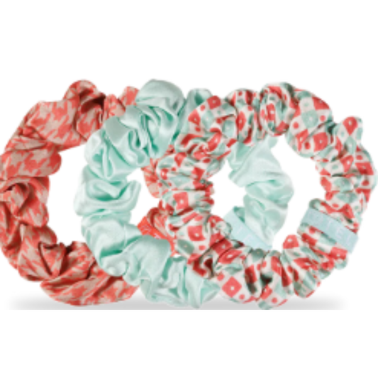 Teletie Calming Coral Scrunchie Set