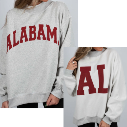 Alabama/AL Reversible Crewneck