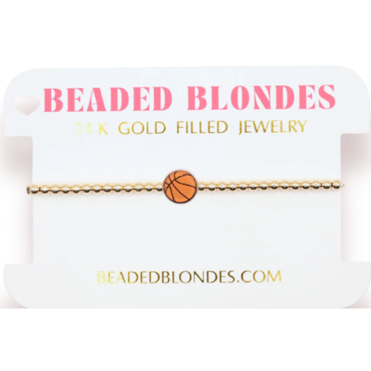Beaded Blonde Basketball Bracelet