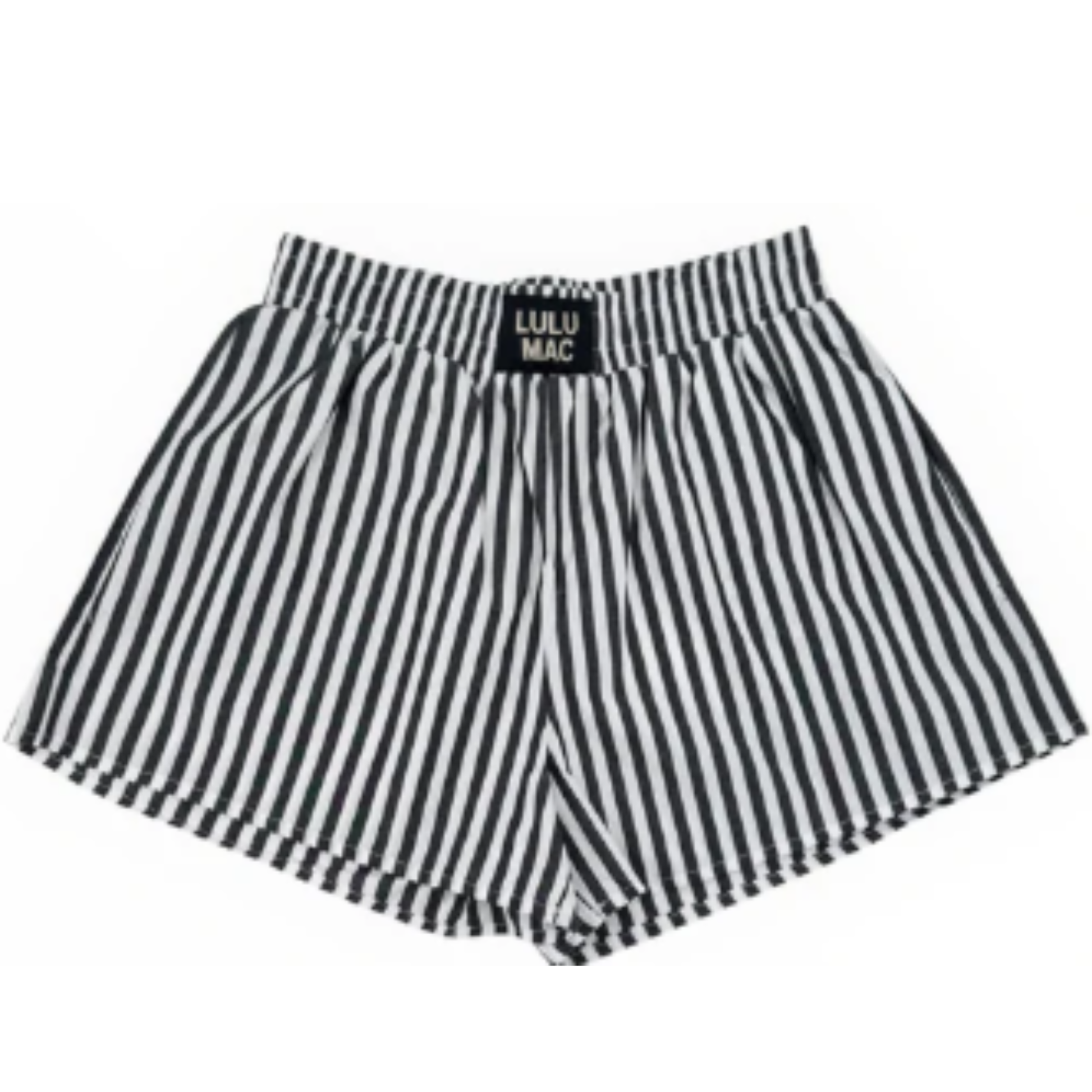 Lulu Mac Dark Grey Striped Shorts combine comfort and style with a classic boxer short design. Featuring dark grey and white stripes, these shorts offer a modern look while providing a cozy fit. The lightweight fabric and tailored cut make them perfect for everyday wear, and a convenient pocket adds practicality without compromising comfort. Ideal for casual settings, these shorts balance function and fashion effortlessly.